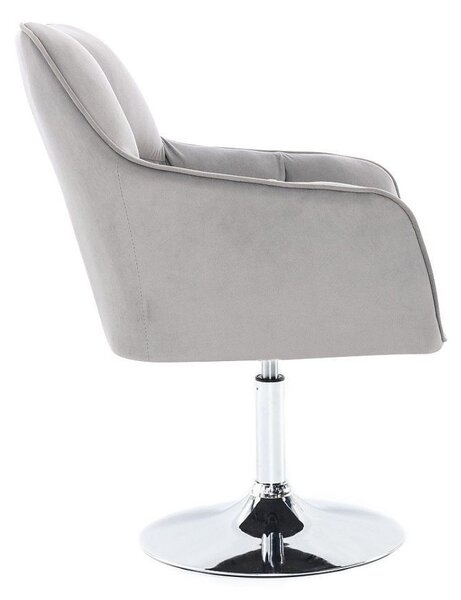 LuxuryForm DESIGN Křeslo AMALFI VELUR na stříbrném talíři - světle šedé