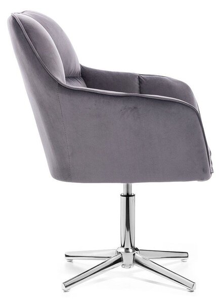 LuxuryForm DESIGN Křeslo AMALFI VELUR na stříbrném kříži - tmavě šedé