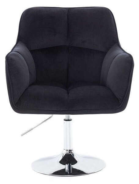 LuxuryForm DESIGN Křeslo AMALFI VELUR na stříbrném talíři - černé