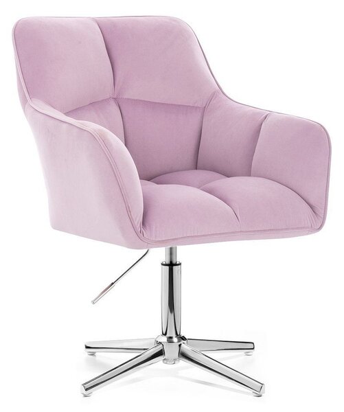 LuxuryForm DESIGN Křeslo AMALFI VELUR na stříbrném kříži - levandule