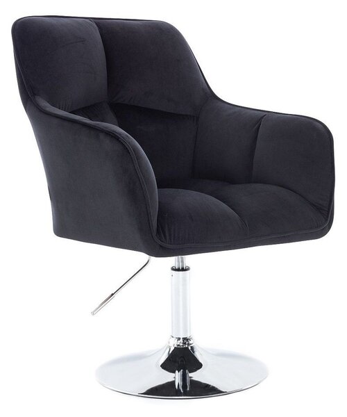 LuxuryForm DESIGN Křeslo AMALFI VELUR na stříbrném talíři - černé