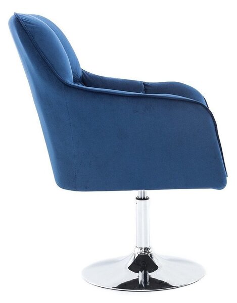 LuxuryForm DESIGN Křeslo AMALFI VELUR na stříbrném talíři - modré