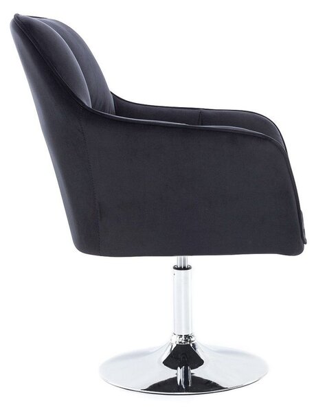 LuxuryForm DESIGN Křeslo AMALFI VELUR na stříbrném talíři - černé