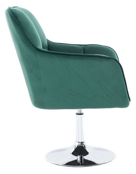 LuxuryForm DESIGN Křeslo AMALFI VELUR na stříbrném talíři - zelené