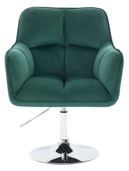 LuxuryForm DESIGN Křeslo AMALFI VELUR na stříbrném talíři - zelené