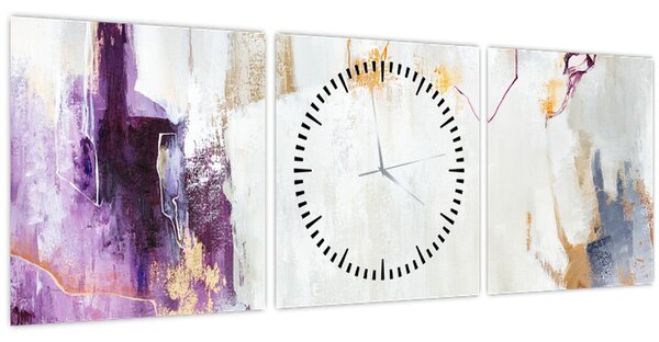 Obraz - Abstrakce (s hodinami) (90x30 cm)