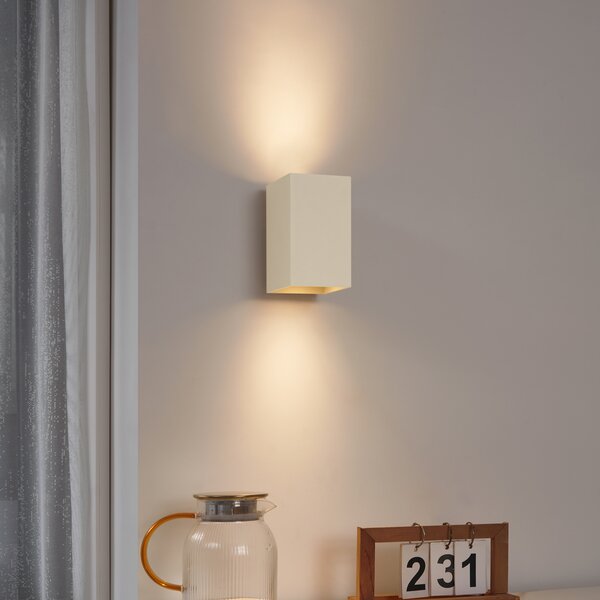 Moderní nástěnná lampa béžová GU10 50mm čtvercová 2-světla - Sandy