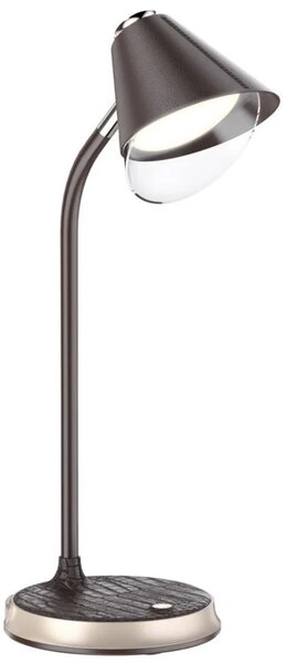 IMMAX LED stolní lampička FINCH hnědá + zlaté prvky 08971L