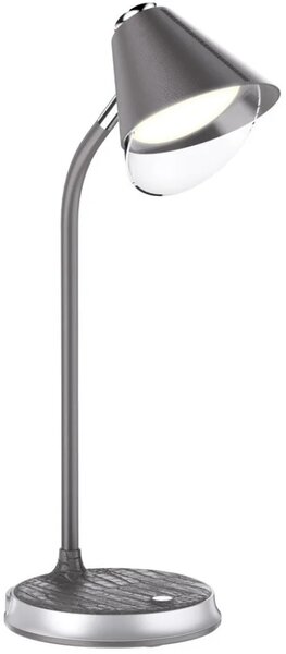 IMMAX LED stolní lampička FINCH šedá + stříbrné prvky 08972L