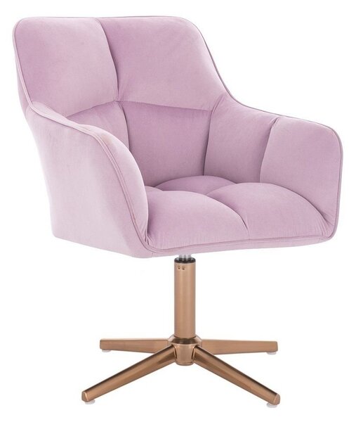 LuxuryForm DESIGN Křeslo AMALFI VELUR na zlatém kříži - levandule