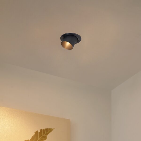 Sada 6 moderních zapuštěných bodových svítidel Gunmetal GU10 50mm kulatá naklápěcí - Installa