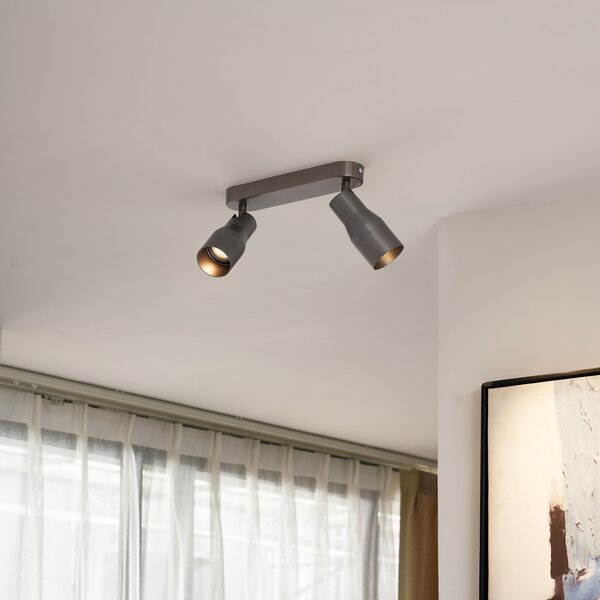 Zakulacené stropní bodové svítidlo antracitově šedé GU10 50 mm 2-světlo - Stanley
