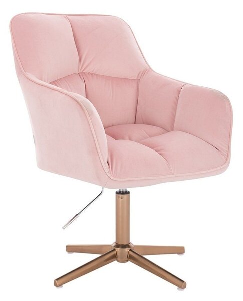 LuxuryForm DESIGN Křeslo AMALFI VELUR na zlatém kříži - růžové