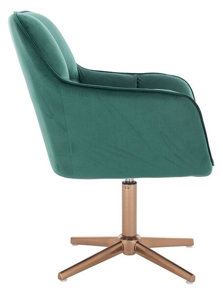 LuxuryForm DESIGN Křeslo AMALFI VELUR na zlatém kříži - zelené