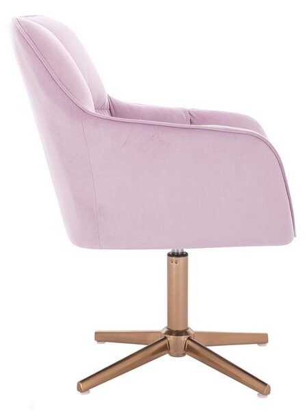 LuxuryForm DESIGN Křeslo AMALFI VELUR na zlatém kříži - levandule