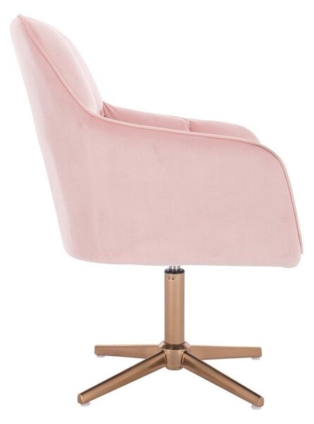 LuxuryForm DESIGN Křeslo AMALFI VELUR na zlatém kříži - růžové
