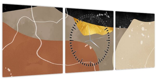 Obraz - Abstrakce (s hodinami) (90x30 cm)