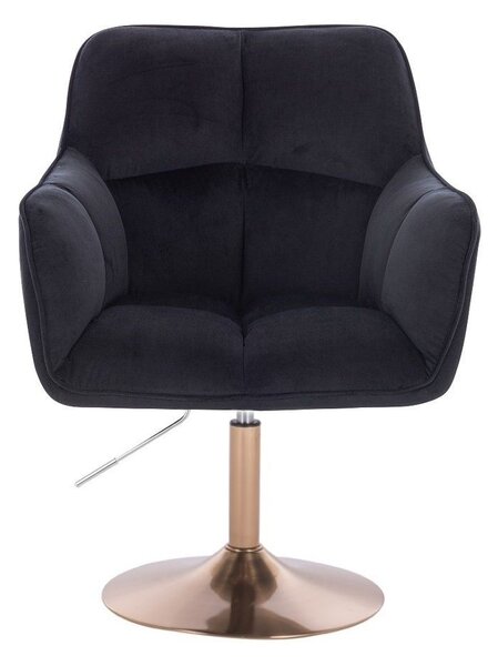 LuxuryForm DESIGN Křeslo AMALFI VELUR na zlatém talíři - černé
