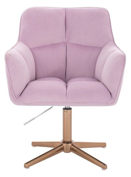 LuxuryForm DESIGN Křeslo AMALFI VELUR na zlatém kříži - levandule