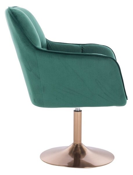 LuxuryForm DESIGN Křeslo AMALFI VELUR na zlatém talíři - zelené