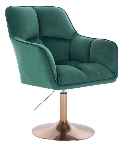 LuxuryForm DESIGN Křeslo AMALFI VELUR na zlatém talíři - zelené