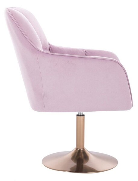 LuxuryForm DESIGN Křeslo AMALFI VELUR na zlatém talíři - levandule