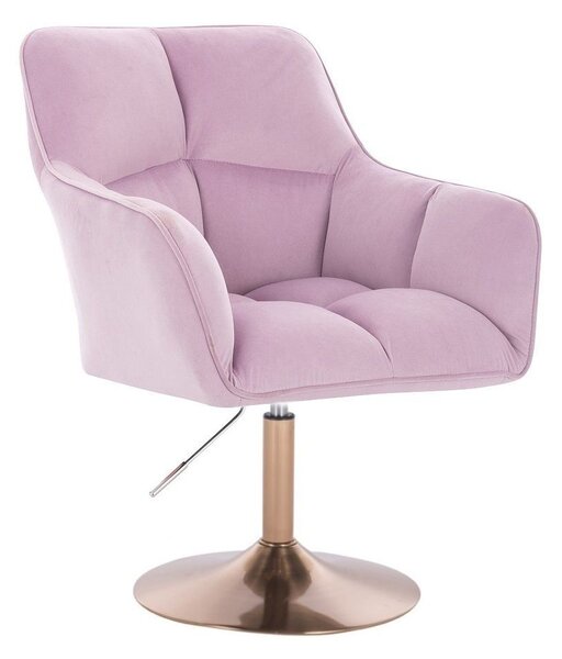 LuxuryForm DESIGN Křeslo AMALFI VELUR na zlatém talíři - levandule