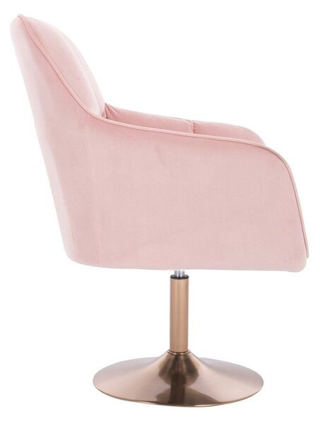 LuxuryForm DESIGN Křeslo AMALFI VELUR na zlatém talíři - růžové