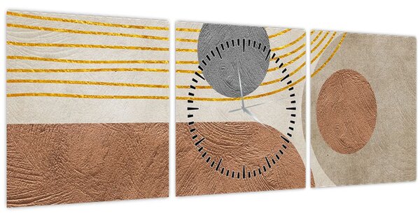 Obraz - Moderní koláž (s hodinami) (90x30 cm)