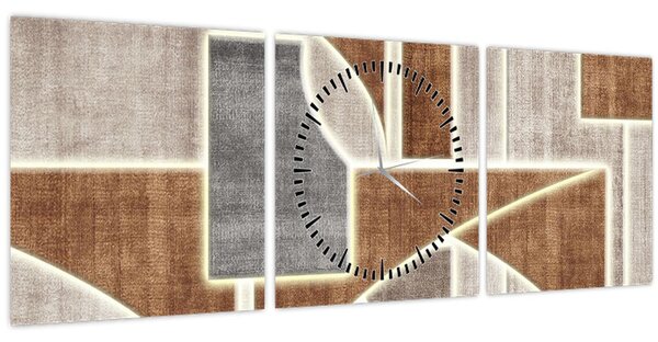 Obraz - Tvary (s hodinami) (90x30 cm)