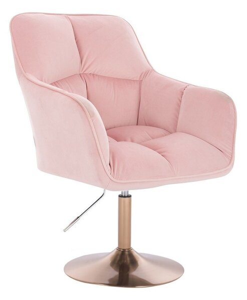 LuxuryForm DESIGN Křeslo AMALFI VELUR na zlatém talíři - růžové