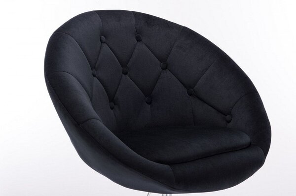 LuxuryForm DESIGN Křeslo VERA VELUR na stříbrné podstavě s kolečky - černé