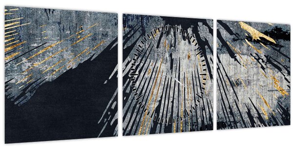 Obraz - Abstrakce (s hodinami) (90x30 cm)