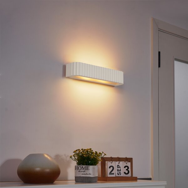 Skandinávská nástěnná lampa béžová obdélníková 2-světla - Plaster
