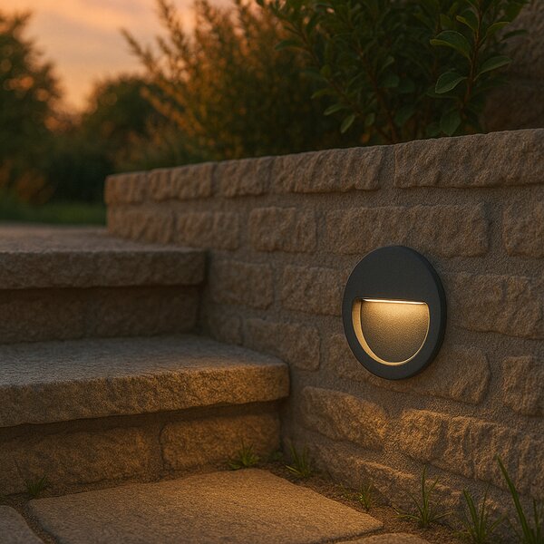 Moderní zapuštěné nástěnné svítidlo černé vč. LED IP65 - Gem