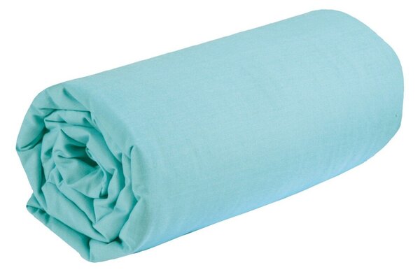 Jednobarevné napínací prostěradlo zn. Colombine® s hloubkou rohů 32 cm, z polycotonu blankytně modrá 140x190 cm