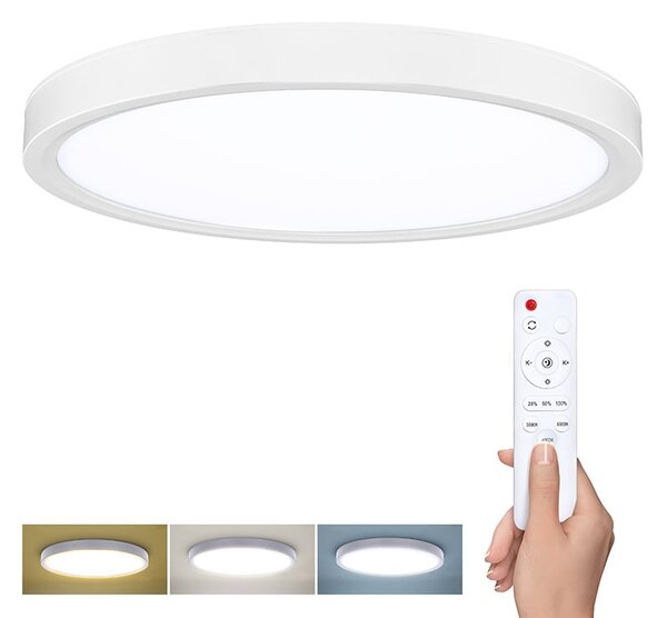 Solight LED osvětlení s dálkovým ovladačem Estela White, 36W, 2700lm, 30cm, změna chromatičnosti, stmívate WO8019
