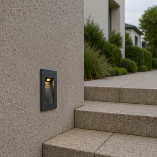 Moderní zapuštěné nástěnné svítidlo černé 7cm vč. LED IP65 - Trem