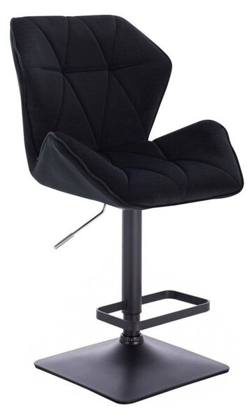 LuxuryForm DESIGN Barová židle MILANO MAX VELUR na černé hranaté podstavě - černá
