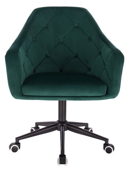 LuxuryForm DESIGN Křeslo ANDORA VELUR na černé podstavě s kolečky - zelené