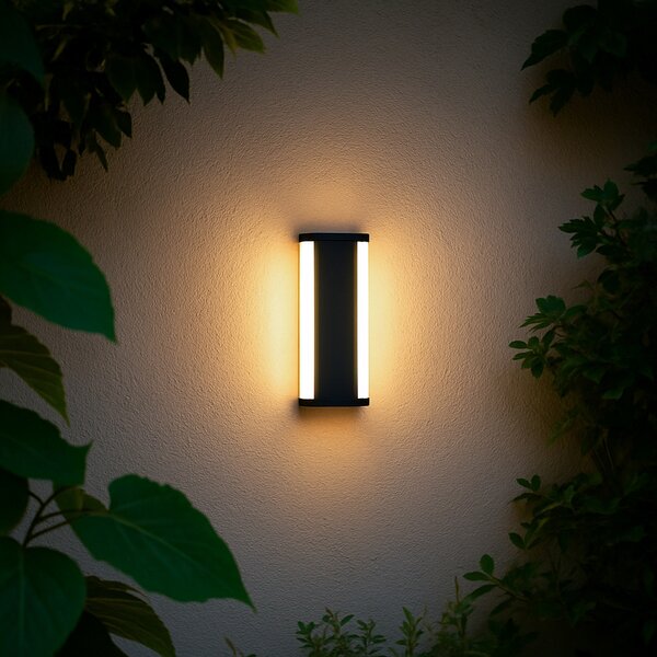 Moderní nástěnné svítidlo černé 30 cm vč. LED CCT IP54 - Vanya
