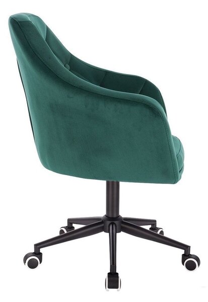 LuxuryForm DESIGN Křeslo ANDORA VELUR na černé podstavě s kolečky - zelené