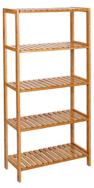 Songmics Bambusový regál 5 polic přírodní 60x130 cm