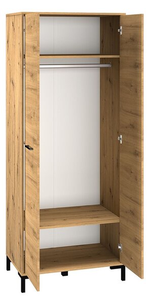 Vysoká šatní skříň BEDA - šířka 80 cm, dub artisan