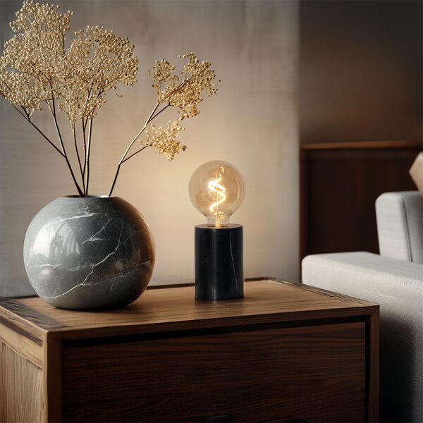 Moderní stolní lampa černý mramor - Marissa