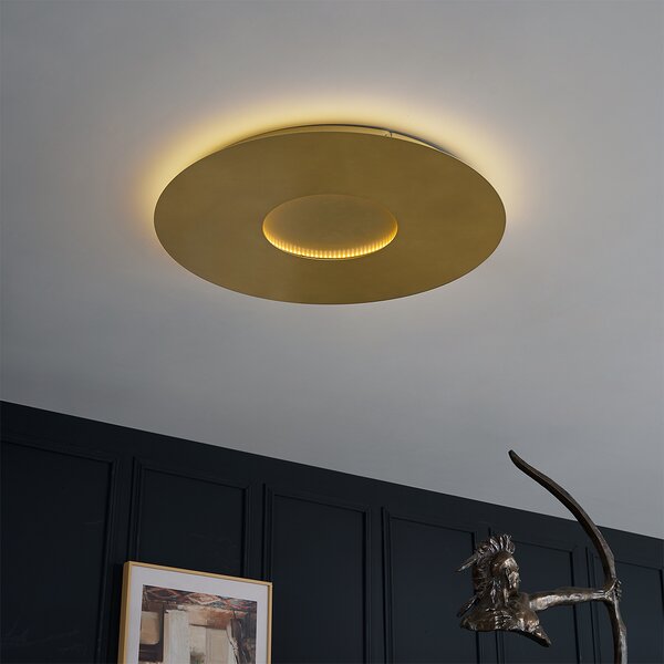 Moderní stropní svítidlo zlaté 60 cm vč. LED s 3-stupňovým stmíváním - Morning