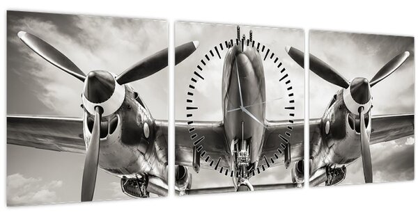 Obraz - Warbird (s hodinami) (90x30 cm)