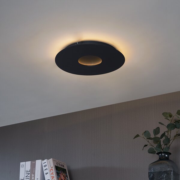 Moderní stropní svítidlo černé 40 cm vč. LED s 3-stupňovým stmíváním - Morning
