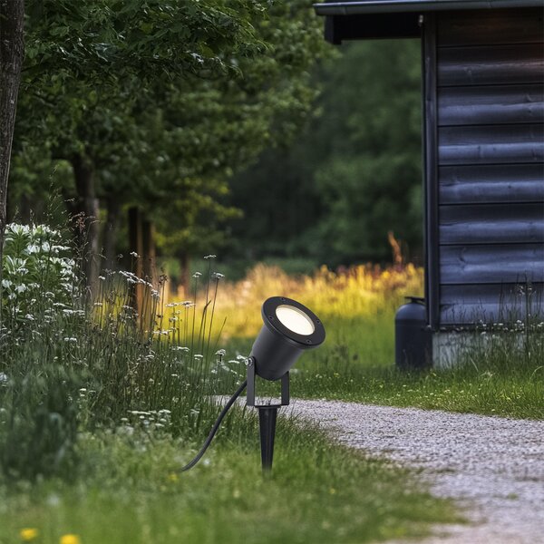 Moderní zahradní reflektor černý vč. LED nastavitelný s kabelem a zástrčkou 250cm IP65 - Basic