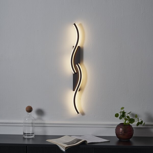 Designová nástěnná lampa černá 3-stupňová stmívatelná 2-světelná - Bummy